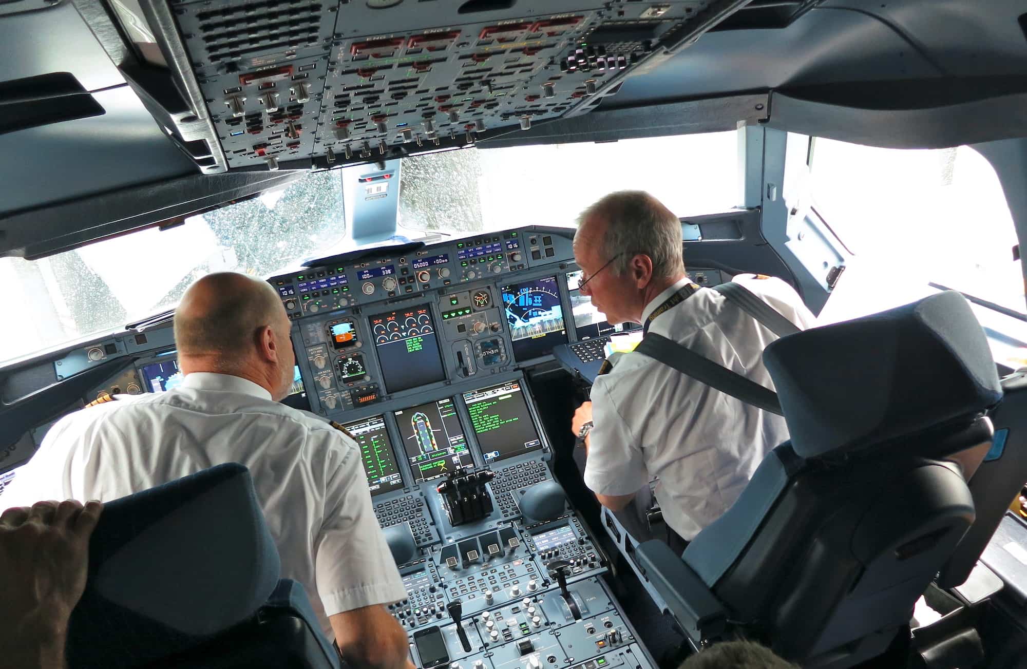 The cockpit of an Airbus A380. <span class="figure--credit">Photo by Steve Jurvetson, CC BY 2.0</span>