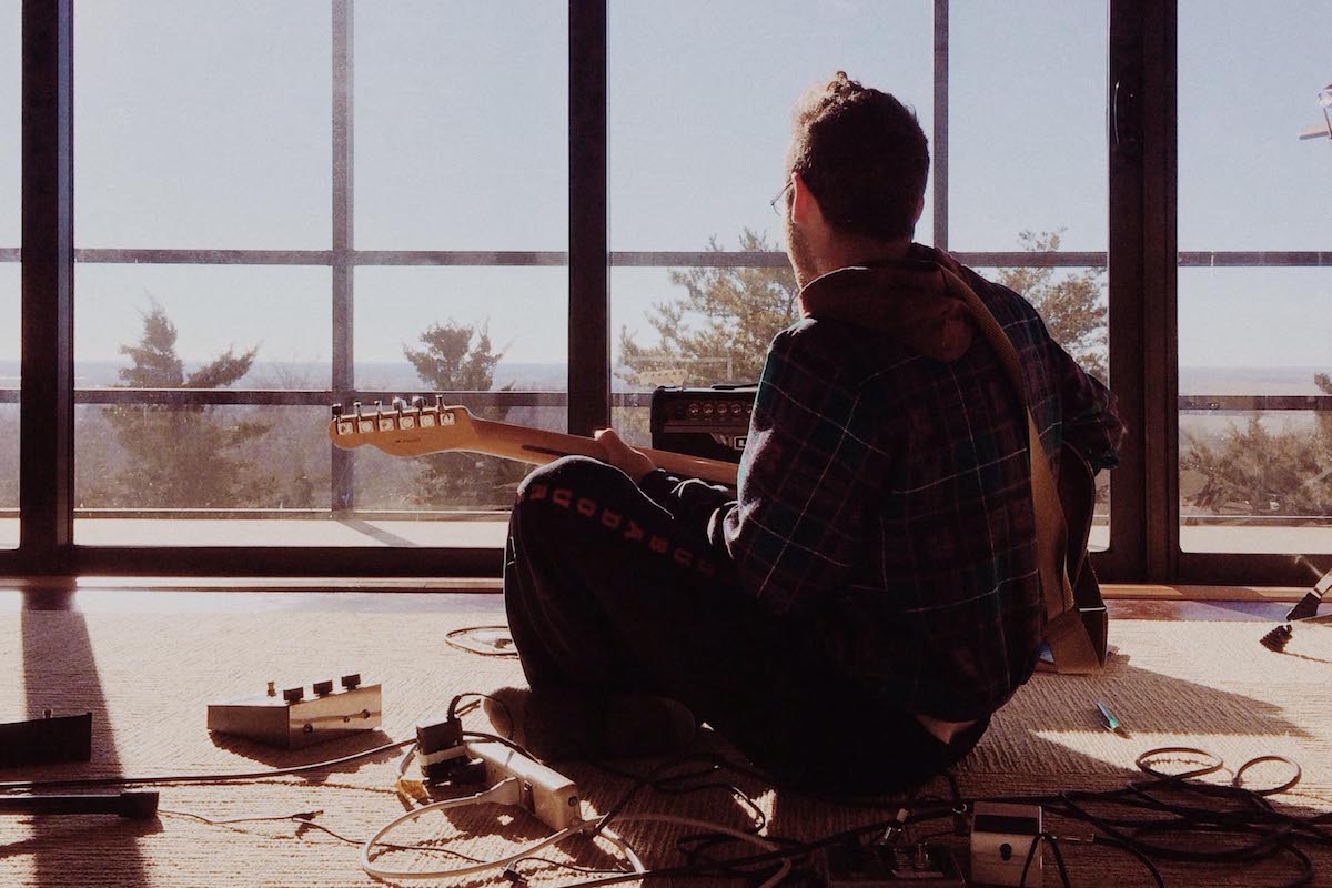 Professional baker/member of my band Jake at a band retreat recently, practicing.